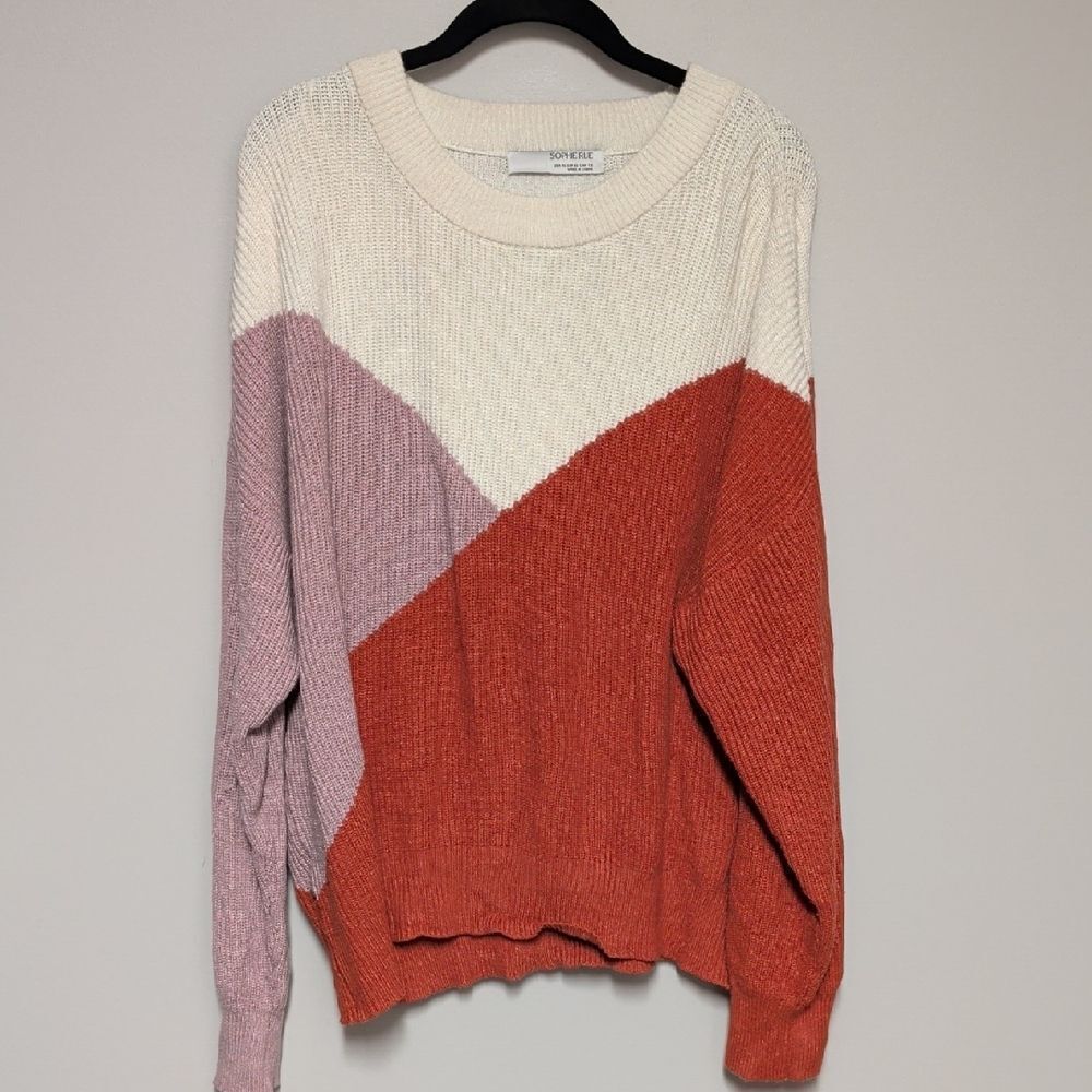 Sophie Rue Colorblock Sweater - Cream, Rust, and Mauve